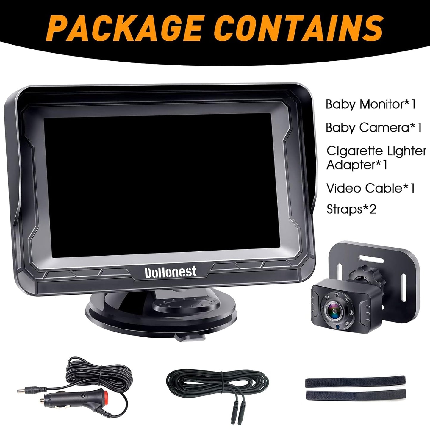 Baby Car Camera HD 1080P - Rear-Facing Car Baby Monitor with Night Vision, Adjustable View Angle, Easy Setup, Anti-Glare Display, Safety for Kids & Infants